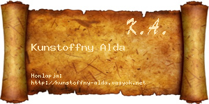 Kunstoffny Alda névjegykártya